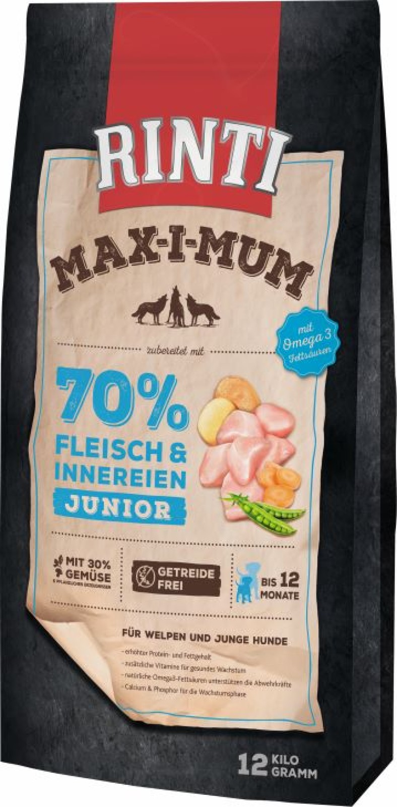 Hrana uscata caini | RINTI MAX-I-MUM 12kg Sac - Junior cu pui   